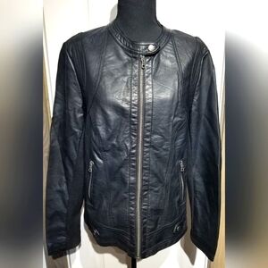 Sebby Collection Womens Faux Leather Moto Jacket Size L